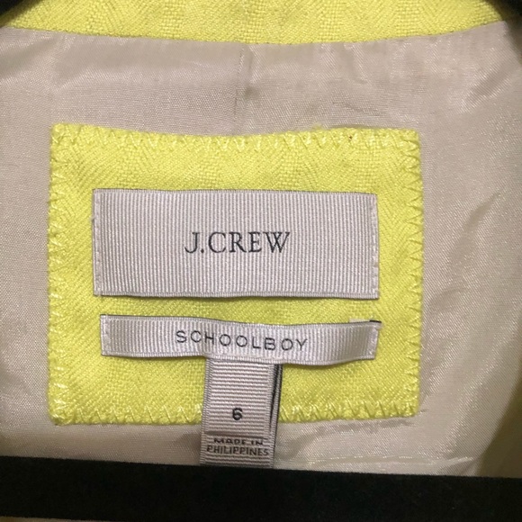 {J.Crew} Schoolboy Neon Yellow Blazer - Picture 4 of 5